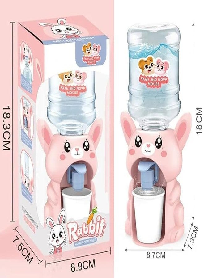 MANVI Water Dispenser Toy for Kids, Cartoon Character Drinking Fountain Pumps Water Juice, Tea, Milk Water Dispenser for Kids (Rabbit, Pink) - Image 5